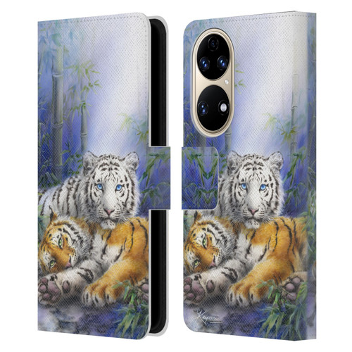 Kayomi Harai Animals And Fantasy Asian Tiger Couple Leather Book Wallet Case Cover For Huawei P50