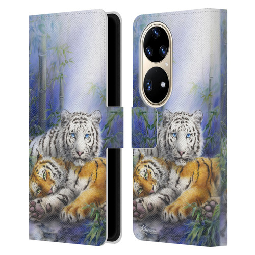 Kayomi Harai Animals And Fantasy Asian Tiger Couple Leather Book Wallet Case Cover For Huawei P50 Pro