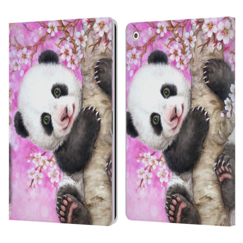 Kayomi Harai Animals And Fantasy Cherry Blossom Panda Leather Book Wallet Case Cover For Apple iPad 10.2 2019/2020/2021
