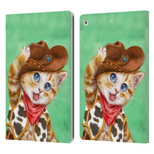 Kayomi Harai Animals And Fantasy Cowboy Kitten Leather Book Wallet Case Cover For Apple iPad 10.2 2019/2020/2021