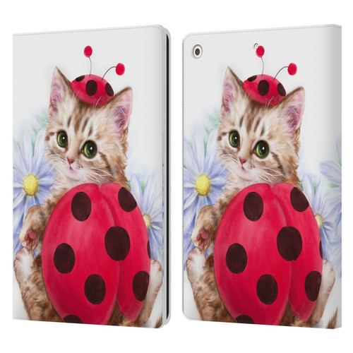 Kayomi Harai Animals And Fantasy Kitten Cat Lady Bug Leather Book Wallet Case Cover For Apple iPad 10.2 2019/2020/2021