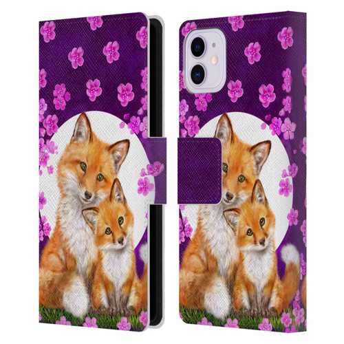Kayomi Harai Animals And Fantasy Mother & Baby Fox Leather Book Wallet Case Cover For Apple iPhone 11