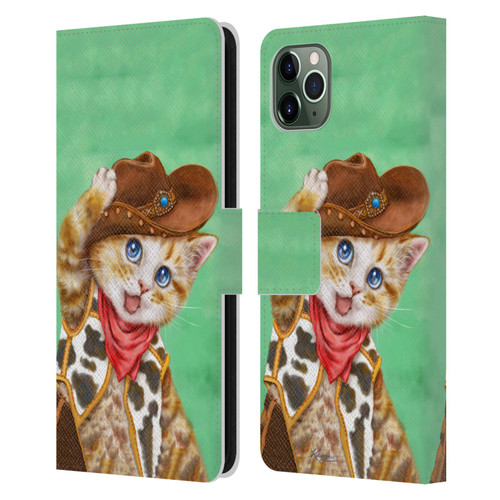 Kayomi Harai Animals And Fantasy Cowboy Kitten Leather Book Wallet Case Cover For Apple iPhone 11 Pro Max