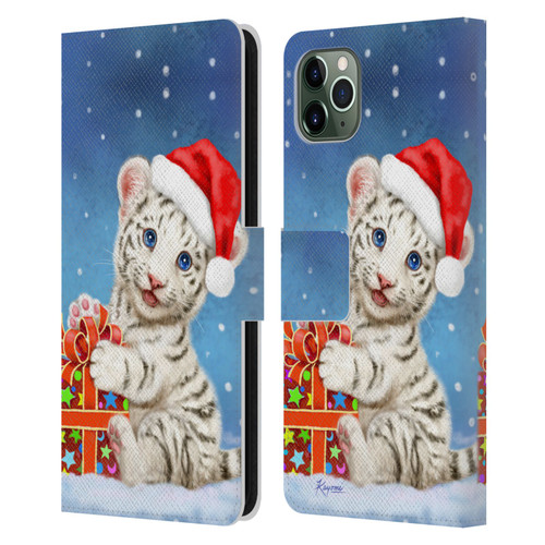 Kayomi Harai Animals And Fantasy White Tiger Christmas Gift Leather Book Wallet Case Cover For Apple iPhone 11 Pro Max