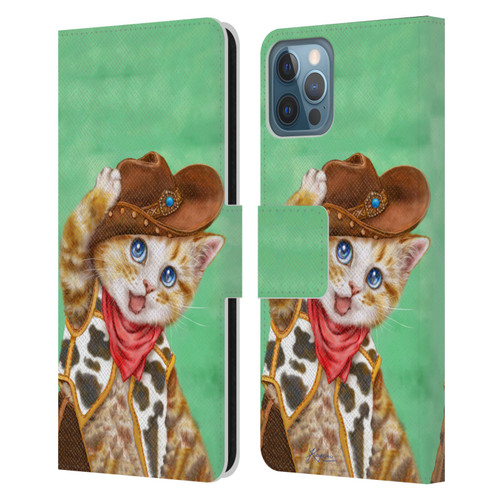 Kayomi Harai Animals And Fantasy Cowboy Kitten Leather Book Wallet Case Cover For Apple iPhone 12 / iPhone 12 Pro