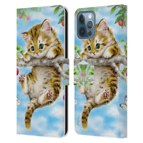 Kayomi Harai Animals And Fantasy Cherry Tree Kitten Leather Book Wallet Case Cover For Apple iPhone 12 / iPhone 12 Pro