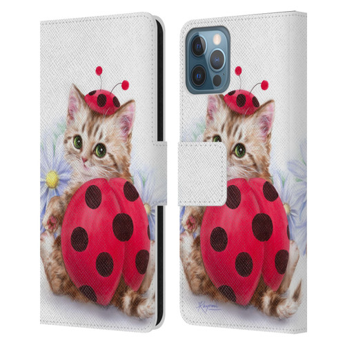 Kayomi Harai Animals And Fantasy Kitten Cat Lady Bug Leather Book Wallet Case Cover For Apple iPhone 12 / iPhone 12 Pro