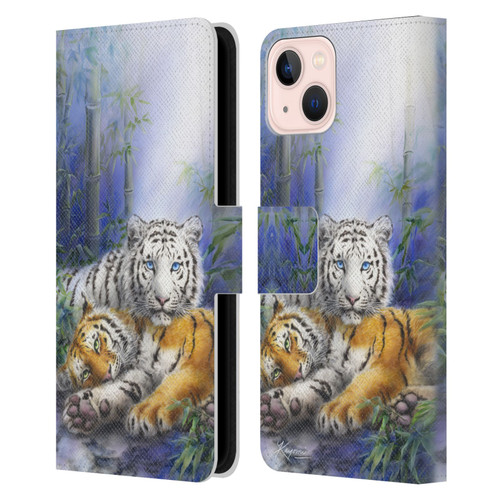 Kayomi Harai Animals And Fantasy Asian Tiger Couple Leather Book Wallet Case Cover For Apple iPhone 13