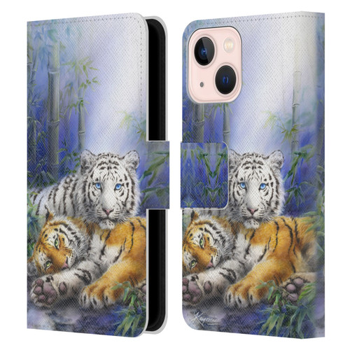 Kayomi Harai Animals And Fantasy Asian Tiger Couple Leather Book Wallet Case Cover For Apple iPhone 13 Mini