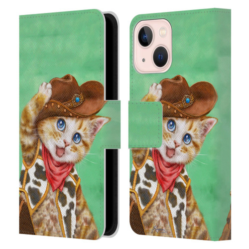 Kayomi Harai Animals And Fantasy Cowboy Kitten Leather Book Wallet Case Cover For Apple iPhone 13 Mini