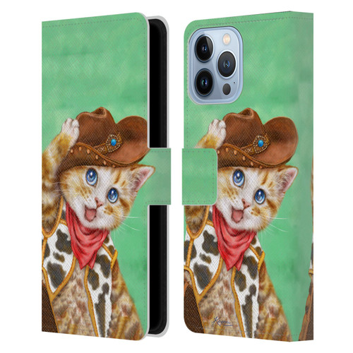 Kayomi Harai Animals And Fantasy Cowboy Kitten Leather Book Wallet Case Cover For Apple iPhone 13 Pro Max