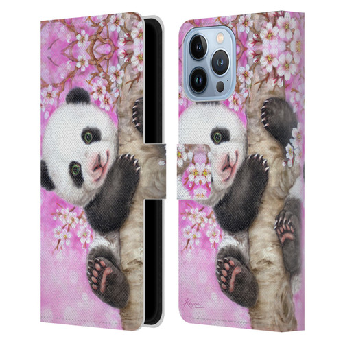 Kayomi Harai Animals And Fantasy Cherry Blossom Panda Leather Book Wallet Case Cover For Apple iPhone 13 Pro Max