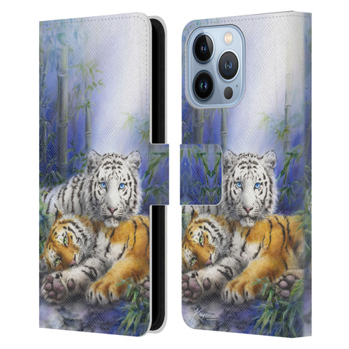 Kayomi Harai Animals And Fantasy Asian Tiger Couple Leather Book Wallet Case Cover For Apple iPhone 13 Pro