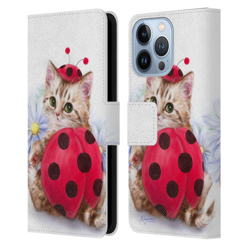 Kayomi Harai Animals And Fantasy Kitten Cat Lady Bug Leather Book Wallet Case Cover For Apple iPhone 13 Pro