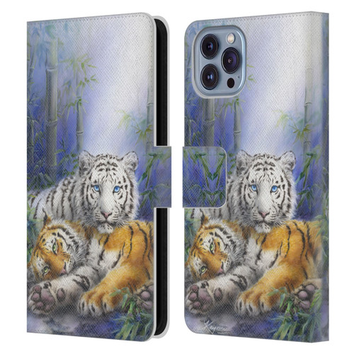 Kayomi Harai Animals And Fantasy Asian Tiger Couple Leather Book Wallet Case Cover For Apple iPhone 14
