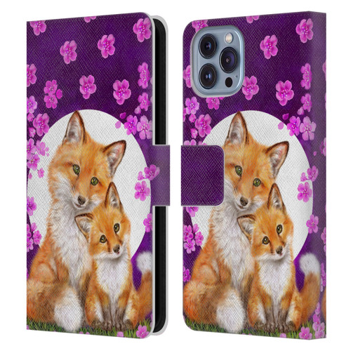 Kayomi Harai Animals And Fantasy Mother & Baby Fox Leather Book Wallet Case Cover For Apple iPhone 14