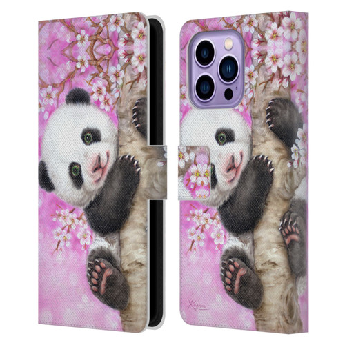 Kayomi Harai Animals And Fantasy Cherry Blossom Panda Leather Book Wallet Case Cover For Apple iPhone 14 Pro Max