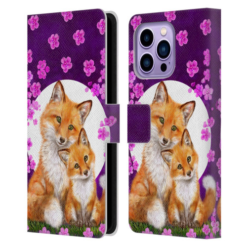 Kayomi Harai Animals And Fantasy Mother & Baby Fox Leather Book Wallet Case Cover For Apple iPhone 14 Pro Max