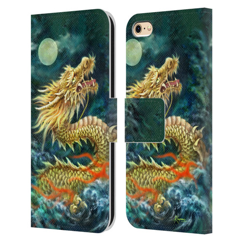 Kayomi Harai Animals And Fantasy Asian Dragon In The Moon Leather Book Wallet Case Cover For Apple iPhone 6 / iPhone 6s