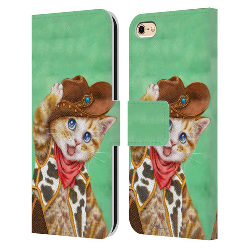 Kayomi Harai Animals And Fantasy Cowboy Kitten Leather Book Wallet Case Cover For Apple iPhone 6 / iPhone 6s