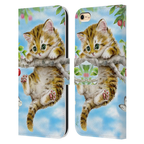 Kayomi Harai Animals And Fantasy Cherry Tree Kitten Leather Book Wallet Case Cover For Apple iPhone 6 / iPhone 6s