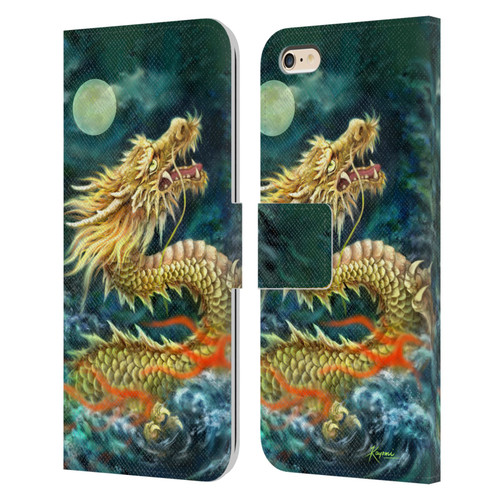 Kayomi Harai Animals And Fantasy Asian Dragon In The Moon Leather Book Wallet Case Cover For Apple iPhone 6 Plus / iPhone 6s Plus