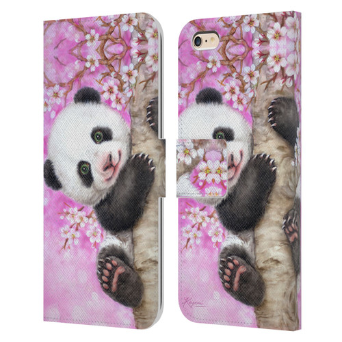 Kayomi Harai Animals And Fantasy Cherry Blossom Panda Leather Book Wallet Case Cover For Apple iPhone 6 Plus / iPhone 6s Plus