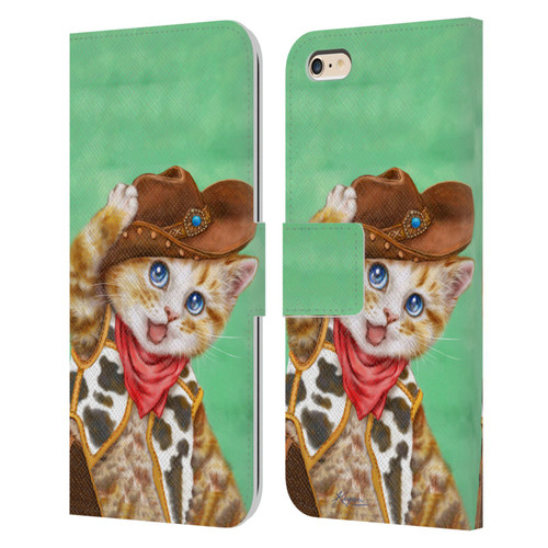 Kayomi Harai Animals And Fantasy Cowboy Kitten Leather Book Wallet Case Cover For Apple iPhone 6 Plus / iPhone 6s Plus