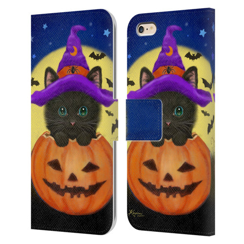 Kayomi Harai Animals And Fantasy Halloween With Cat Leather Book Wallet Case Cover For Apple iPhone 6 Plus / iPhone 6s Plus