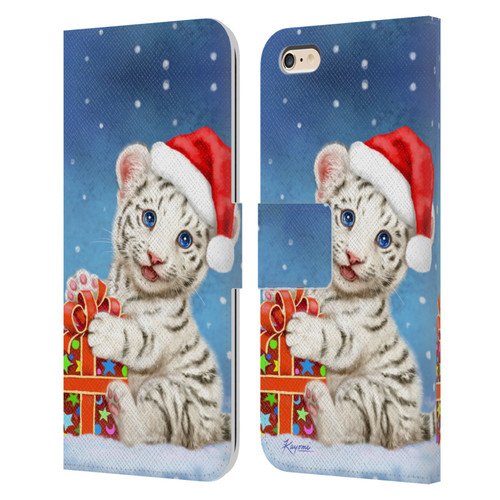 Kayomi Harai Animals And Fantasy White Tiger Christmas Gift Leather Book Wallet Case Cover For Apple iPhone 6 Plus / iPhone 6s Plus