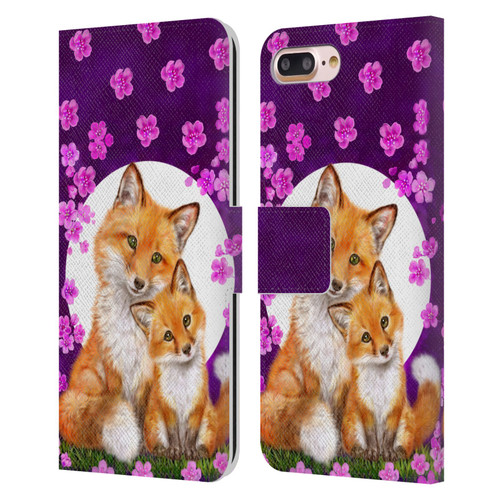 Kayomi Harai Animals And Fantasy Mother & Baby Fox Leather Book Wallet Case Cover For Apple iPhone 7 Plus / iPhone 8 Plus