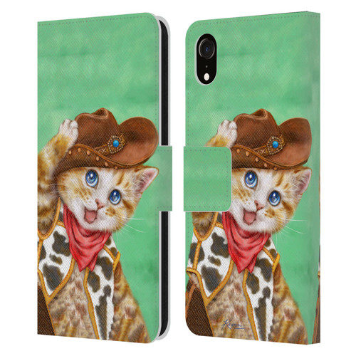 Kayomi Harai Animals And Fantasy Cowboy Kitten Leather Book Wallet Case Cover For Apple iPhone XR