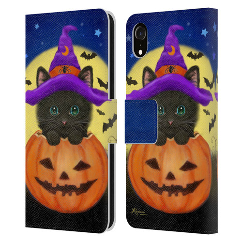 Kayomi Harai Animals And Fantasy Halloween With Cat Leather Book Wallet Case Cover For Apple iPhone XR