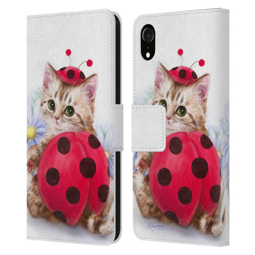 Kayomi Harai Animals And Fantasy Kitten Cat Lady Bug Leather Book Wallet Case Cover For Apple iPhone XR