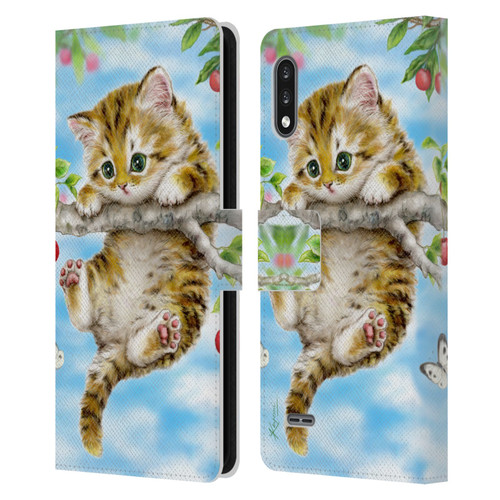 Kayomi Harai Animals And Fantasy Cherry Tree Kitten Leather Book Wallet Case Cover For LG K22