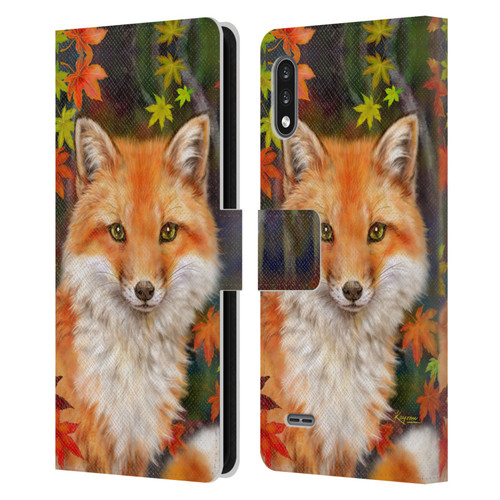 Kayomi Harai Animals And Fantasy Fox With Autumn Leaves Leather Book Wallet Case Cover For LG K22