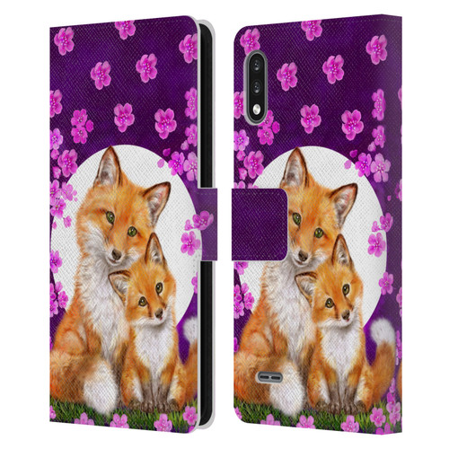 Kayomi Harai Animals And Fantasy Mother & Baby Fox Leather Book Wallet Case Cover For LG K22