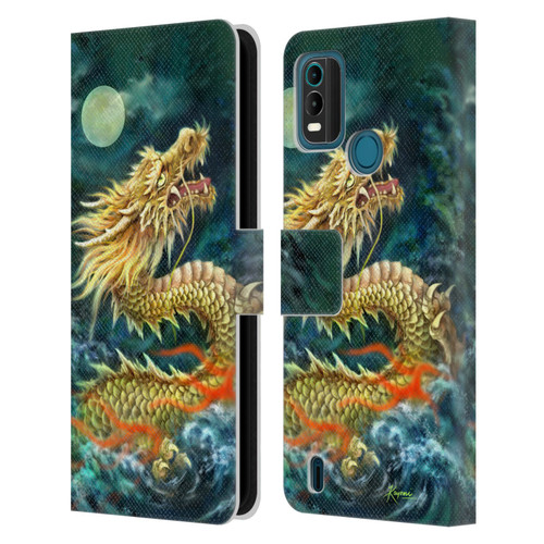 Kayomi Harai Animals And Fantasy Asian Dragon In The Moon Leather Book Wallet Case Cover For Nokia G11 Plus