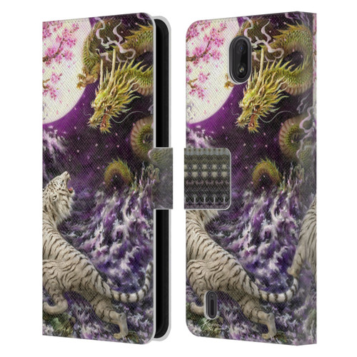 Kayomi Harai Animals And Fantasy Asian Tiger & Dragon Leather Book Wallet Case Cover For Nokia C01 Plus/C1 2nd Edition