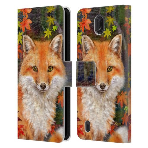 Kayomi Harai Animals And Fantasy Fox With Autumn Leaves Leather Book Wallet Case Cover For Nokia C01 Plus/C1 2nd Edition