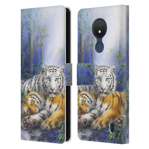Kayomi Harai Animals And Fantasy Asian Tiger Couple Leather Book Wallet Case Cover For Nokia C21