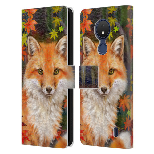 Kayomi Harai Animals And Fantasy Fox With Autumn Leaves Leather Book Wallet Case Cover For Nokia C21
