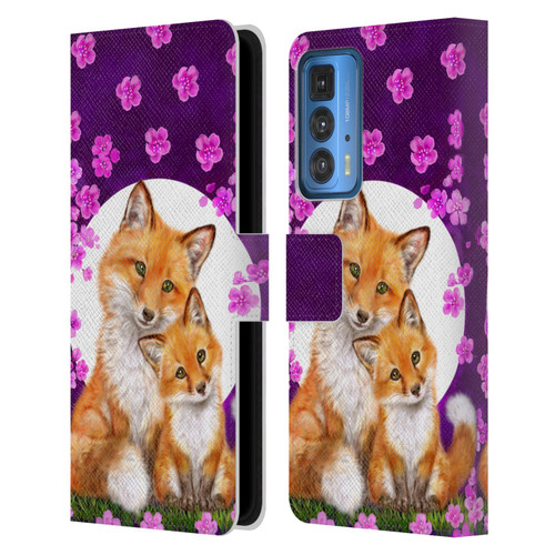 Kayomi Harai Animals And Fantasy Mother & Baby Fox Leather Book Wallet Case Cover For Motorola Edge 20 Pro