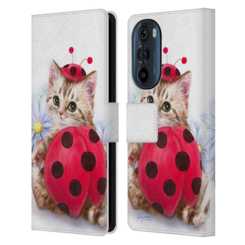 Kayomi Harai Animals And Fantasy Kitten Cat Lady Bug Leather Book Wallet Case Cover For Motorola Edge 30