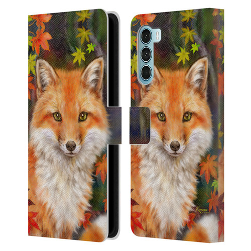Kayomi Harai Animals And Fantasy Fox With Autumn Leaves Leather Book Wallet Case Cover For Motorola Edge S30 / Moto G200 5G