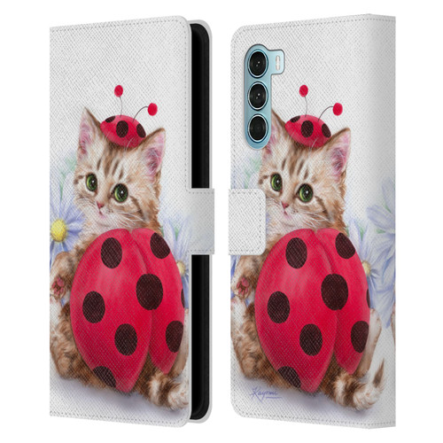 Kayomi Harai Animals And Fantasy Kitten Cat Lady Bug Leather Book Wallet Case Cover For Motorola Edge S30 / Moto G200 5G