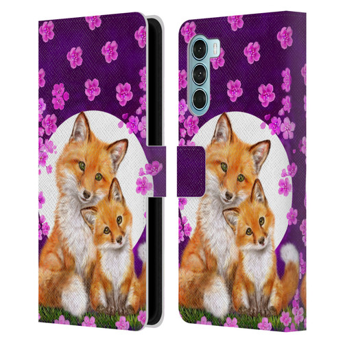 Kayomi Harai Animals And Fantasy Mother & Baby Fox Leather Book Wallet Case Cover For Motorola Edge S30 / Moto G200 5G