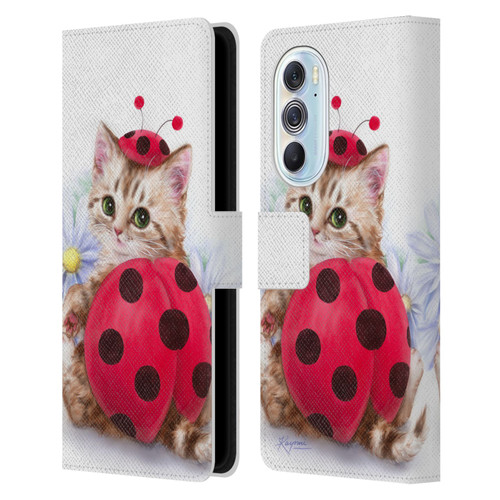 Kayomi Harai Animals And Fantasy Kitten Cat Lady Bug Leather Book Wallet Case Cover For Motorola Edge X30
