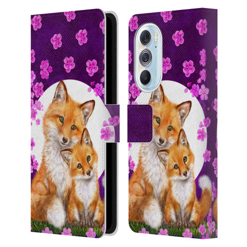 Kayomi Harai Animals And Fantasy Mother & Baby Fox Leather Book Wallet Case Cover For Motorola Edge X30