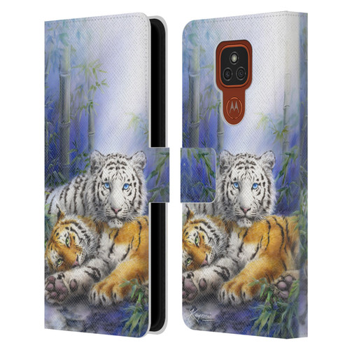 Kayomi Harai Animals And Fantasy Asian Tiger Couple Leather Book Wallet Case Cover For Motorola Moto E7 Plus